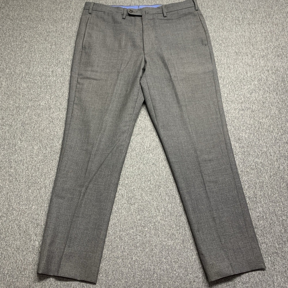 Sid Mashburn Mid Gray Cotton/Wool Flat Front Trouser Size 33x27